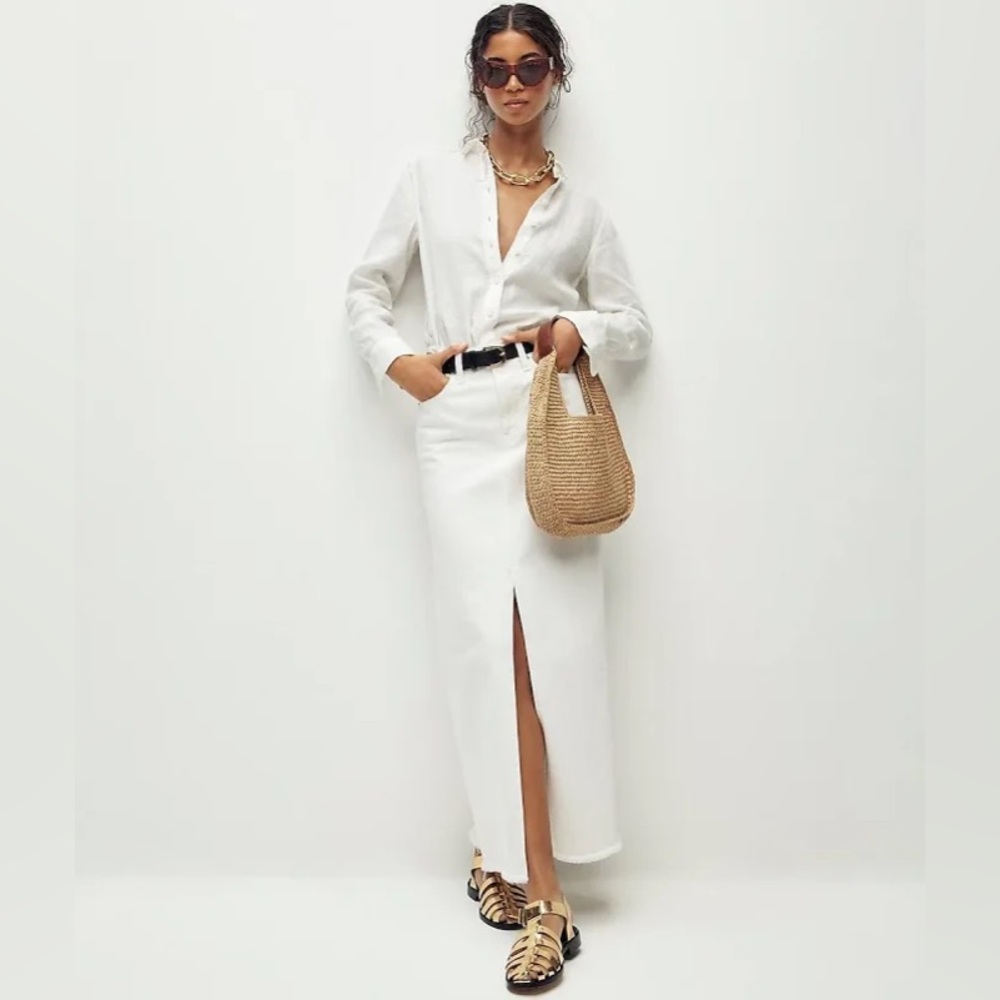 J.Crew Denim maxi skirt in white